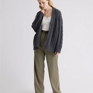 Quince oversized cable knit cardigan